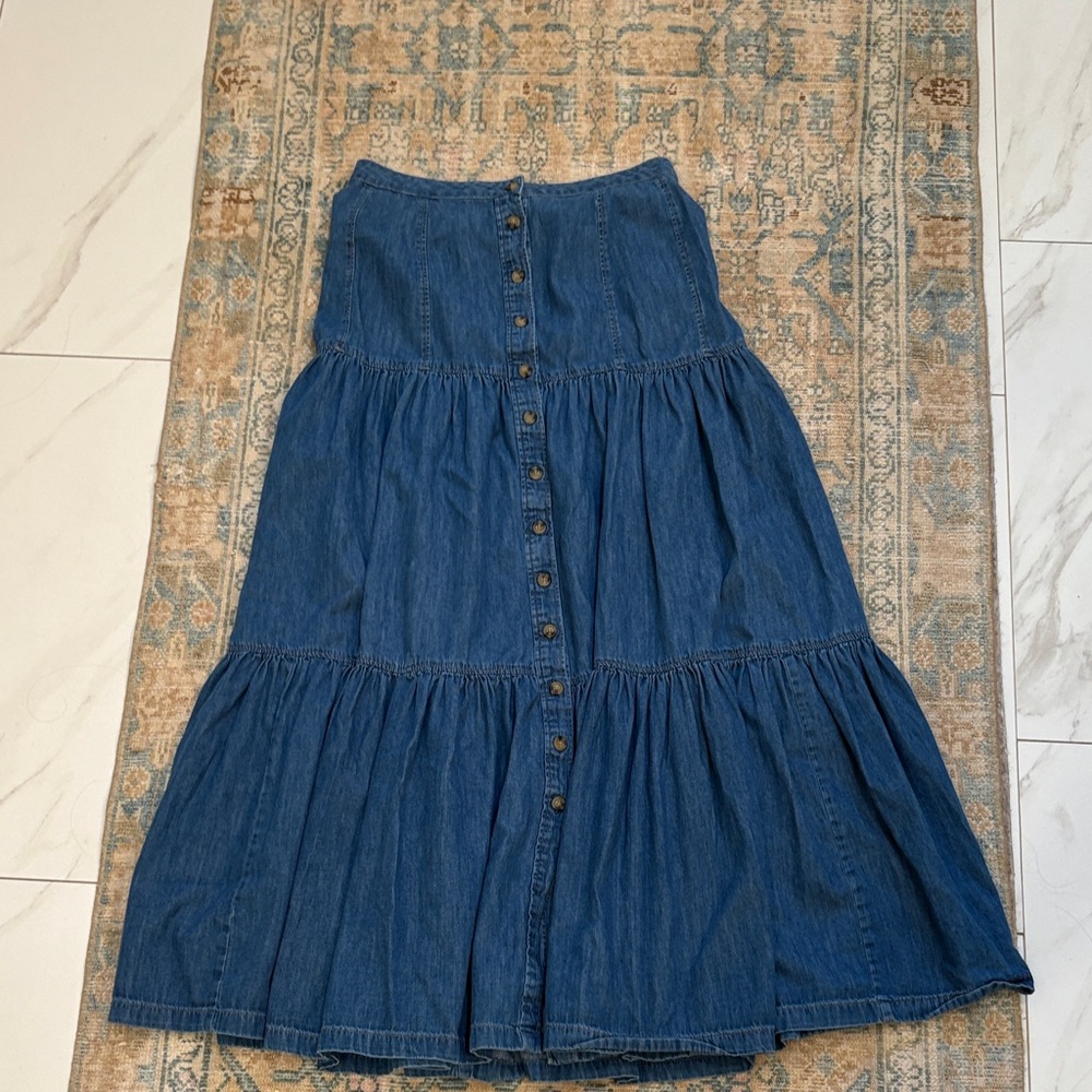 Ralph Lauren Blue Denim Maxi Skirt